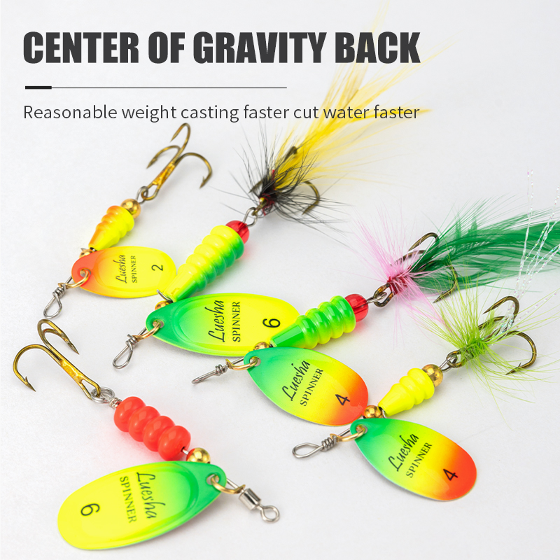 LUSHAZER 5pcs/lot Spinner Bait - Fishing Hook Treble review and price