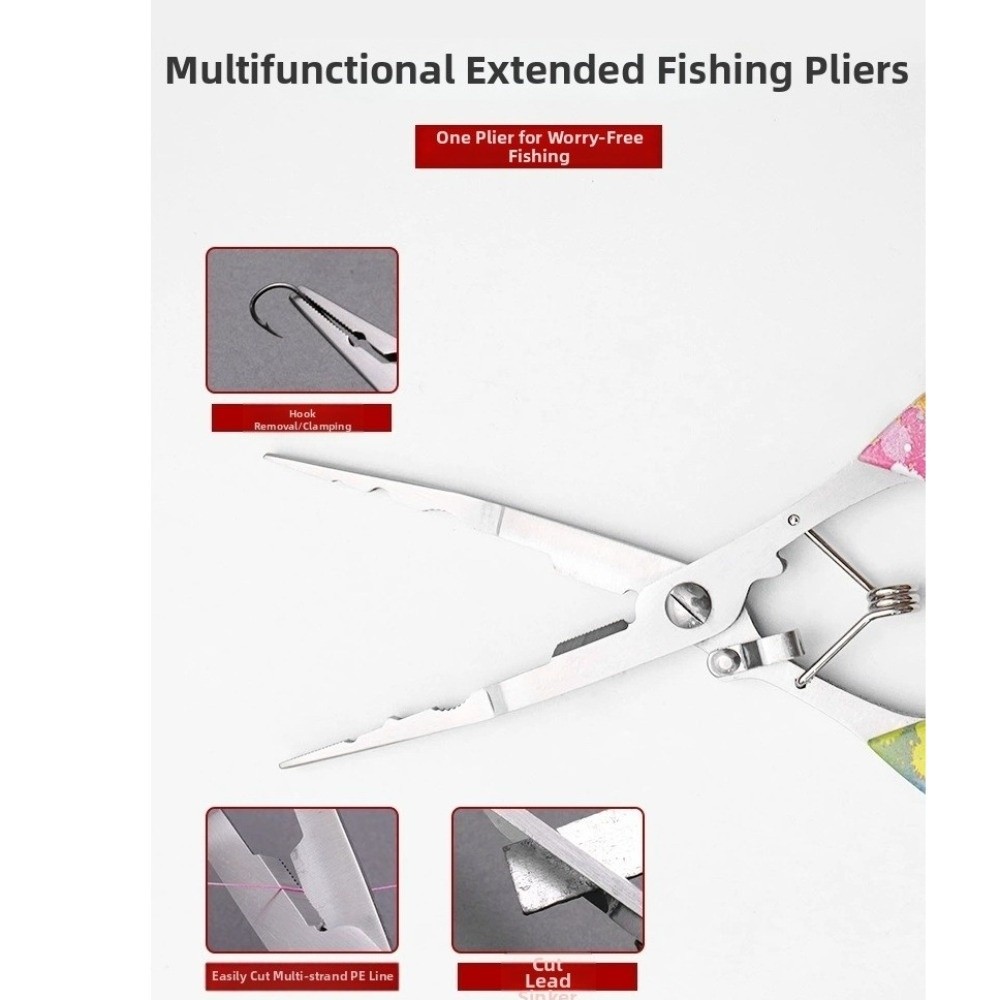 3CR13 Steel Fishing Pliers Mul - Fishing Hook Size review and price